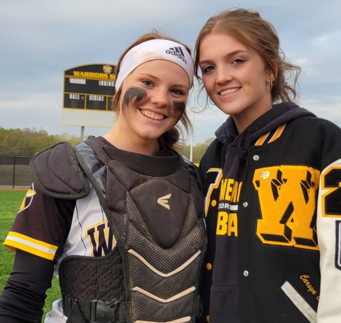Watkins Memorial softball Carsyn Cassidy and Jordan Wycuff